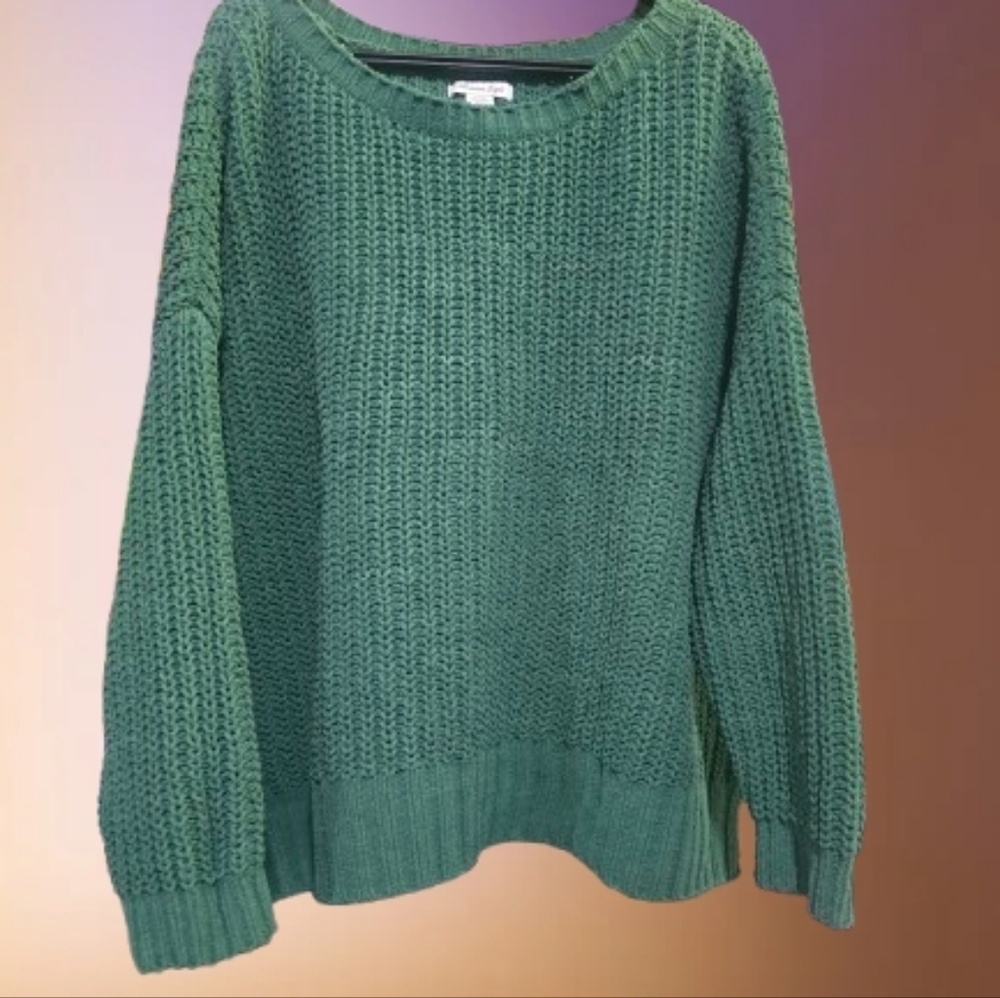 American Eagle Outfitters Forest Green Knit Sweater